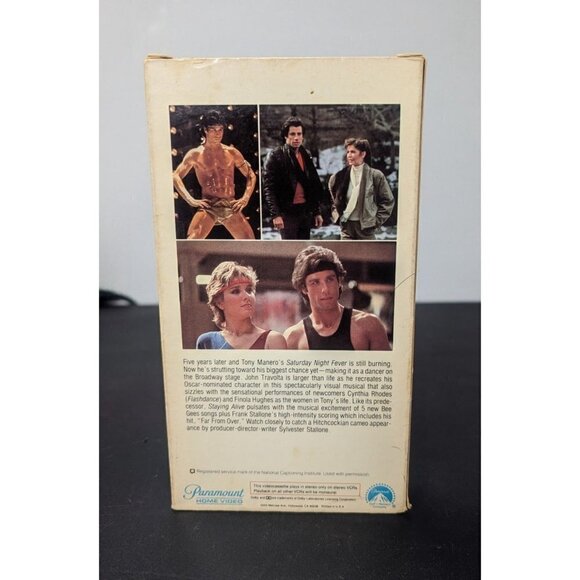 1983 Staying Alive VHS Paramount Travolta Rhodes Stallone Saturday Night - Picture 2 of 6